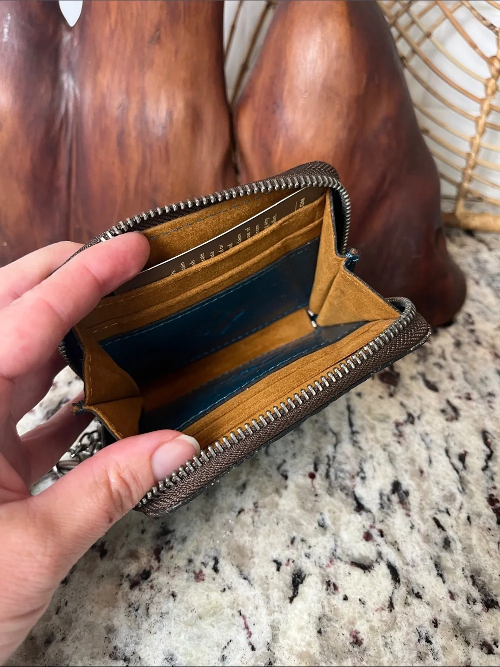 Patricia Nash Embossed Zip Card Wallet with Keyring
